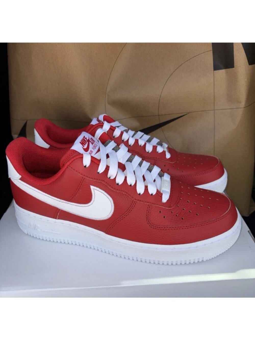 NEW Nike Air Force 1 Low By You HF0659-900 Leather Red White Men Size 9.5